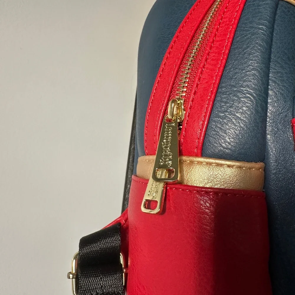 Loungefly Marvel Captain America Star Emblem Mini Backpack Red Blue Gold